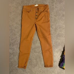 Madewell skinny light brown pants high rise